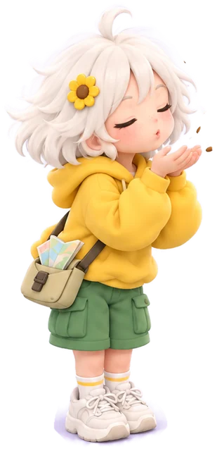 Levia meniup dandelion